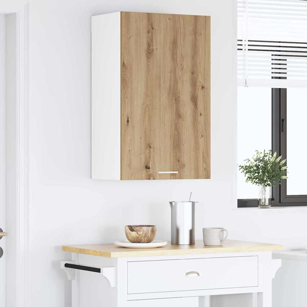 Hanging Cabinet Riga Artisan Oak and White 50 x 31 x 80 cm